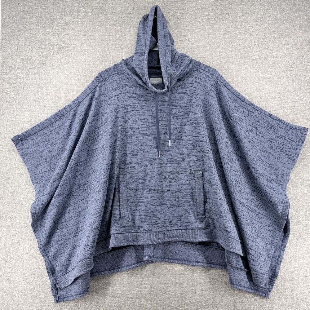 Athleta Blissful Poncho Hoodie Women Size Small Blue Oversized Casual Winter